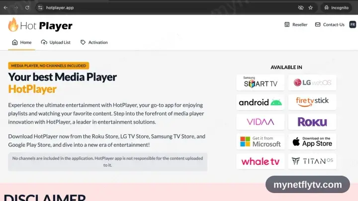 The HotPlayer APK download starting in a browser