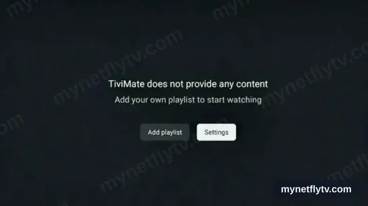 TiviMate open on the Firestick with the Add playlist option on screen